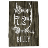 72. Geburtstag: Extravagant, Imitate Holzsehen + I Mittlere Geschenktüte (Vorderseite)