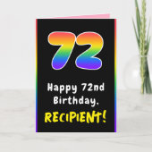 72. Geburtstag: Farbiger Regenbogen # 72, Individu Karte (Vorderseite)