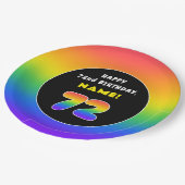 72. Geburtstag: Farbiger Regenbogen # 72, Individu Pappteller (Schrägansicht)