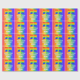 72. Geburtstag: Farbiges, lustiges Regenbogenmuste Geschenkpapier