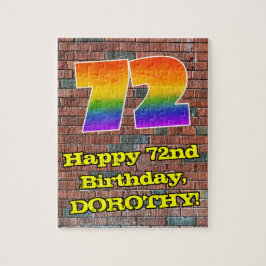 72. Geburtstag: Fun Graffiti-Inspiriert Regenbogen Puzzle
