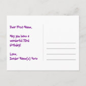 72. Geburtstag: Fun Hearts Pattern, Regenbogen 72 Postkarte (Rückseite)