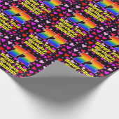 72. Geburtstag: Loving Hearts Pattern, Regenbogen Geschenkpapier (Ecke)
