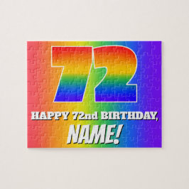 72. Geburtstag — mehrfarbiges Regenbogenmuster "72 Puzzle