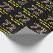 72. Geburtstag: Name & Imitate HolzkörnPattern "72 Geschenkpapier (Ecke)