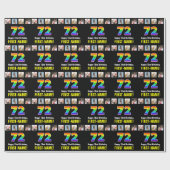 72. Geburtstag: Regenbogen "72"; benutzerdefiniert Geschenkpapier (Flach)