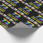 72. Geburtstag: Regenbogen "72"; benutzerdefiniert Geschenkpapier (Ecke)