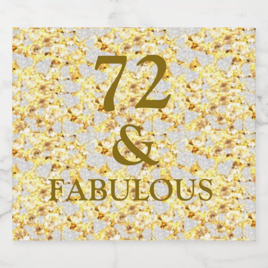 72. Geburtstag Schaumweinetikett (Einzelnes Label)