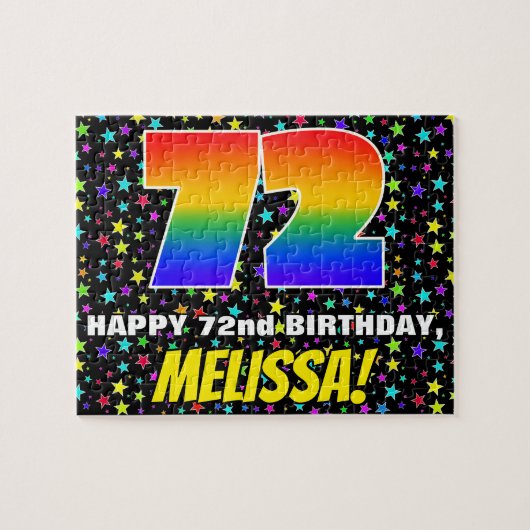 72. Geburtstag — Spaß, farbenfrohe Sternenweltenmu Puzzle (Horizontal)