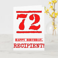 72. Geburtstag: Spaß, Red Rubber Briefmarke Inspir