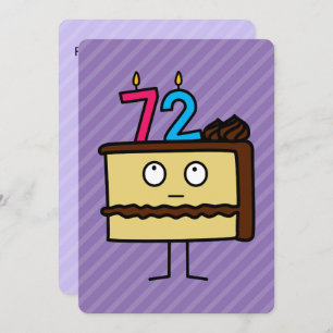 72. Geburtstags-Kuchen mit Kerzen Einladung