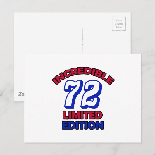 72 Geburtstagsdesign Postkarte (Vorne/Hinten)
