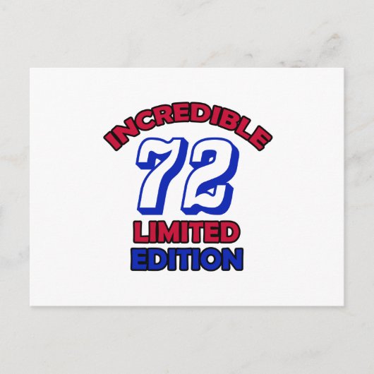 72 Geburtstagsdesign Postkarte (Vorderseite)