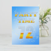 72. Geburtstagsfeier mit Bier Einladung (Stehend Vorderseite)