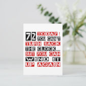 72 Geburtstagsgeschmacksmuster Postkarte (Stehend Vorderseite)