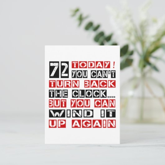 72 Geburtstagsgeschmacksmuster Postkarte (Stehend Vorderseite)