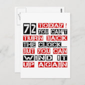 72 Geburtstagsgeschmacksmuster Postkarte (Vorne/Hinten)