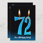 72. Geburtstagsparty Einladung (Vorne/Hinten)