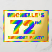 72. Geburtstagsparty — Spaß, Regenbogenspektrum "7 Folieneinladung (Vorderseite)