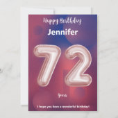 72 Jahre alte Happy Birthday Card (Rückseite)