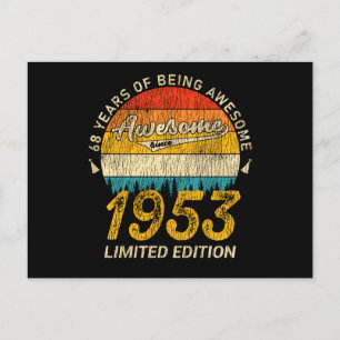 72 Jahre Alter 1953 Retro Awesome 72. Geburtstagsg Postkarte