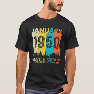 72 Jahre Jänner 1950 72 Geburtstag Retro Vinta T-Shirt