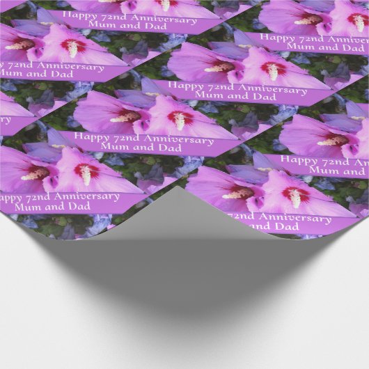 72. Jahrestag bearbeitbar Geschenkpapier (Ecke)