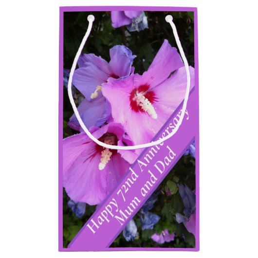 72. Jahrestag bearbeitbar Kleine Geschenktüte (Rückseite)