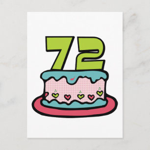 72-jähriger Geburtstagskuchen Postkarte