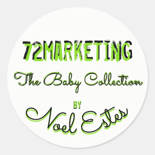 72 Marketing Babykollektion Runder Aufkleber (Vorderseite)
