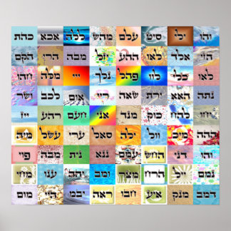 72 Namen Gottes - 19" x 16", Werteplakat ( Poster