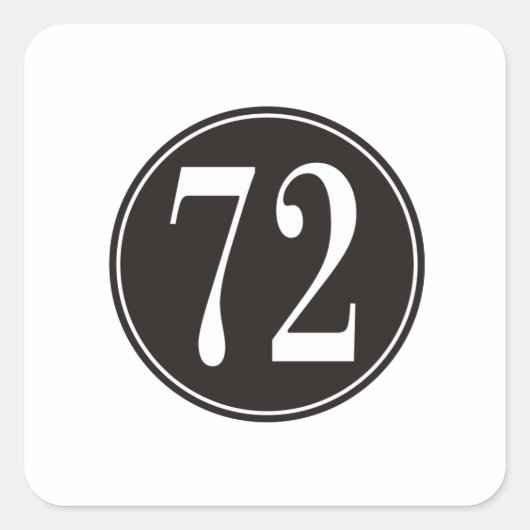 72 Schwarzer Kreis Quadratischer Aufkleber (Vorderseite)