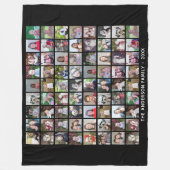 72 Square Foto Collage Grid mit Text - schwarz Fleecedecke (Vorderseite)