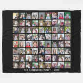 72 Square Foto Collage Grid mit Text - schwarz Fleecedecke (Vorderseite (Horizontal))