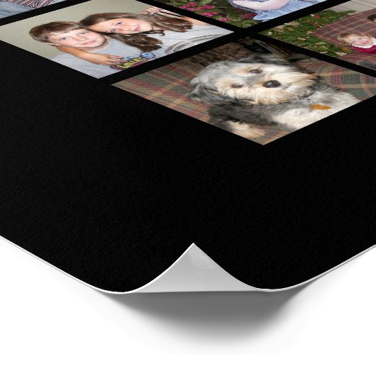 72 Square Foto Collage Grid mit Text - schwarz Poster (Ecke)