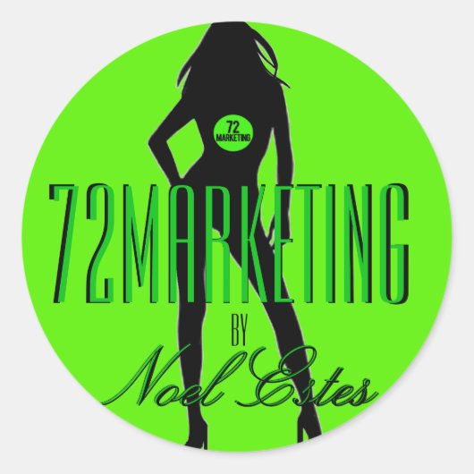 72Marketing Logo Aufkleber Mädchen Silhouette Weih (Vorderseite)