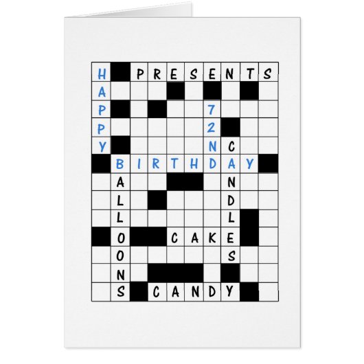 72nd Birthday, Crossword Puzzle (Vorne)