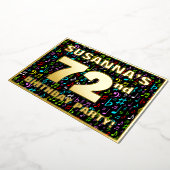 72nd Birthday Party — Fun, Colorful Music Symboc Folieneinladung (Gedreht)