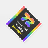 72nd Birthday: Rainbow Spectrum # 72, Custom Name Serviette (Ecke)