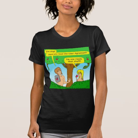 730 Adam- und Eve-Bedingungen Cartoon T-Shirt (Vorderseite)