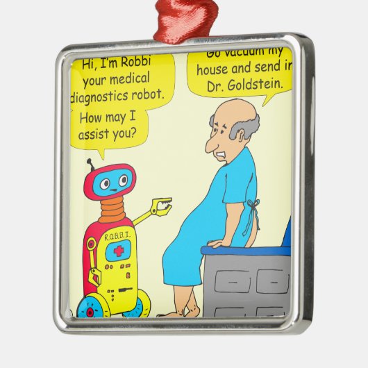 731 medizinischer Diagnostikroboter-Cartoon Ornament Aus Metall (Links)