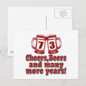73 Cheers Beer Birthday Postkarte (Vorne/Hinten)