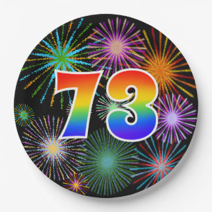 73. Event - Spaß, farbenfroh, kühl, Regenbogen 73 Pappteller