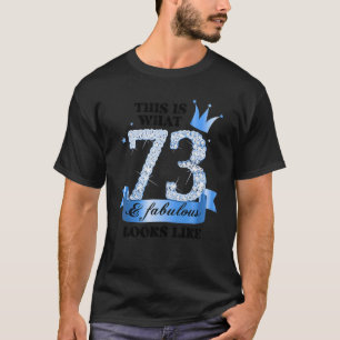 73 & Fabulous I Blue White Party Gruppe Candid Fot T-Shirt