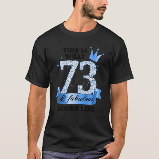 73 & Fabulous I Blue White Party Gruppe Candid Fot T-Shirt (Vorderseite)