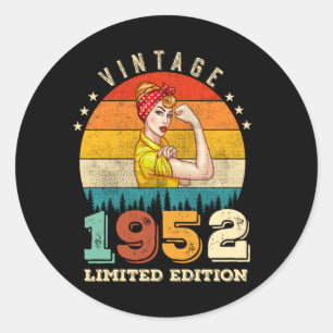 73. Geburtstag 1952 Vintage 73. Geburtstag Frauen Runder Aufkleber