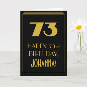73. Geburtstag - Art Deco Inspiriert Look "73" & N Karte