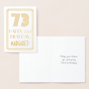73. Geburtstag - Art Deco inspirierter Look "73" & Folienkarte