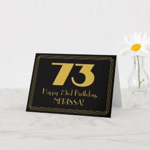 73. Geburtstag: Art Deco inspiriertes Aussehen "73 Karte