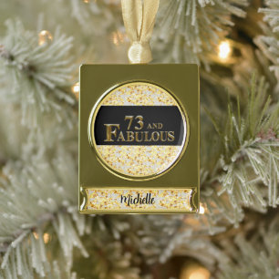 73. Geburtstag Banner-Ornament Gold